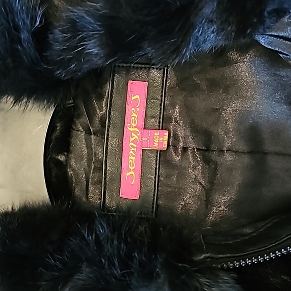 Y2K Rabbit Fur Vest Jennyfer. J black Womens Size Small - Picture 2 of 5